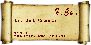 Hatschek Csongor névjegykártya